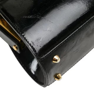 ディオール ハンドバッグ ショルダーバッグ 2WAY ブラック ゴールド パテントレザー レディース Dior 【中古】