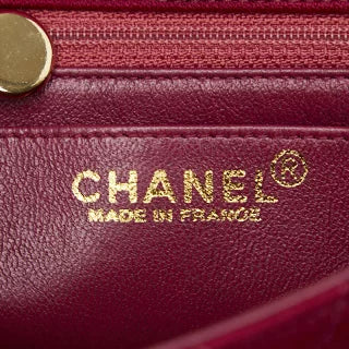 シャネル ココマーク ミニマトラッセ 17 チェーン ショルダーバッグ レッド コットン レディース CHANEL 【中古】