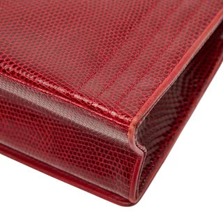 シャネル ココマーク チェーン ショルダーバッグ レッド リザード レディース CHANEL 【中古】
