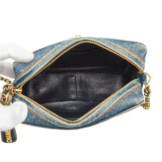 シャネル ココマーク マトラッセ チェーン ショルダーバッグ インディゴブルー デニム レディース CHANEL 【中古】