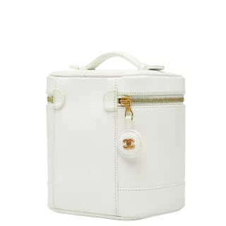 シャネル ココマーク バニティバッグ ハンドバッグ ホワイト キャビアスキン レディース CHANEL 【中古】