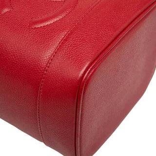 シャネル ココマーク バニティバッグ ハンドバッグ レッド キャビアスキン レディース CHANEL 【中古】