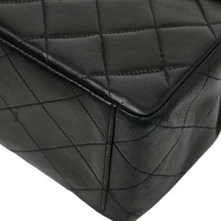 シャネル ココマーク デカマトラッセ34 斜め掛け チェーン ショルダーバッグ ブラック レザー レディース CHANEL 【中古】