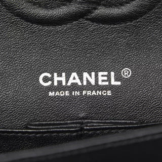 シャネル エアライン チェーンショルダーバッグ ブラック ホワイト サテン レザー レディース CHANEL 【中古】