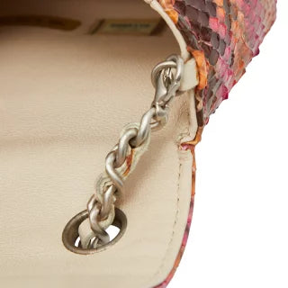シャネル ココマーク チェーン ミニショルダーバッグ ピンク マルチカラー パイソン レディース CHANEL 【中古】