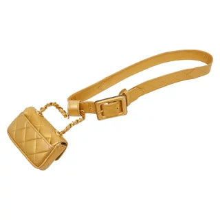 シャネル ココマーク マトラッセ ウエストバッグ ベルトバッグ サイズ:70/28 ゴールド レザー レディース CHANEL 【中古】