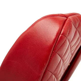 シャネル ココマーク マトラッセ チェーンショルダーバッグ ミニハンドバッグ 2WAY レッド ラムスキン レディース CHANEL 【中古】