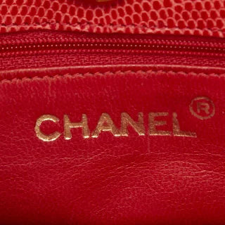 シャネル ココマーク マトラッセ チェーンショルダーバッグ ミニハンドバッグ 2WAY レッド リザード レディース CHANEL 【中古】