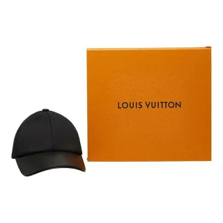 ルイ ヴィトン モノグラム LV ファースト ベースボールキャップ M7088M ブラック レザー コットン シルク レディース LOUIS VUITTON 【中古】