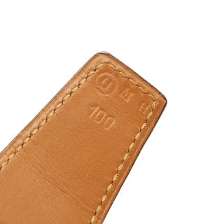エルメス コンスタンス Hベルト ベルト ダークブラウン ゴールド アリゲーター メンズ HERMES 【中古】