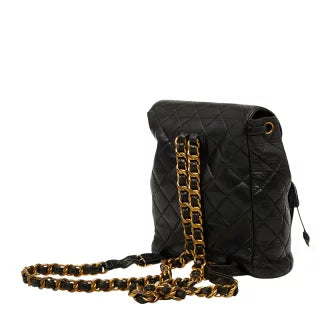 シャネル マトラッセ ココマーク チェーン リュック デイパック バックパック ブラック ラムスキン レディース CHANEL 【中古】
