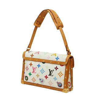 ルイ ヴィトン アイラブ モノグラム 村上隆 ショルダーバッグ M92055 ブロン ホワイト PVC レザー レディース LOUIS VUITTON 【中古】