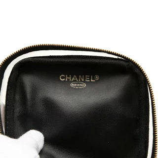 シャネル ココマーク バニティバッグ ブラック クリア ビニール レザー レディース CHANEL 【中古】