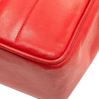 シャネル マドモアゼル ココマーク チェーン ショルダーバッグ ハンドバッグ レッド ラムスキン レディース CHANEL 【中古】