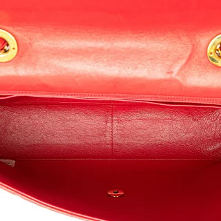 シャネル マドモアゼル ココマーク チェーン ショルダーバッグ ハンドバッグ レッド ラムスキン レディース CHANEL 【中古】