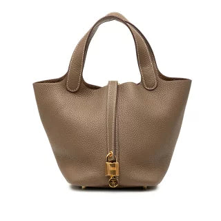 エルメス ハンドバッグ ブラウン ゴールド金具 トリヨンクレマンス レディース HERMES 【中古】
