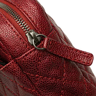 シャネル マトラッセ25 ココマーク チェーン ショルダーバッグ ワインレッド キャビアスキン レディース CHANEL 【中古】