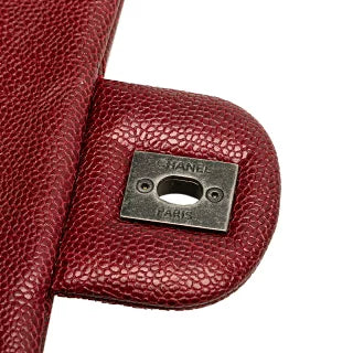 シャネル マトラッセ25 ココマーク チェーン ショルダーバッグ ワインレッド キャビアスキン レディース CHANEL 【中古】