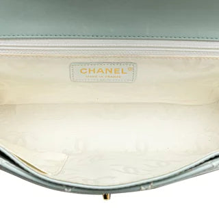 シャネル ココマーク ワイルドステッチ ハンドバッグ ライトブルー ラムスキン レディース CHANEL 【中古】