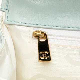 シャネル ココマーク ワイルドステッチ ハンドバッグ ライトブルー ラムスキン レディース CHANEL 【中古】