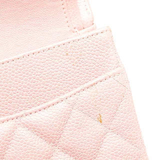 シャネル マトラッセ ココマーク Wフラップ チェーン ショルダーバッグ ハンドバッグ ピンク キャビアスキン レディース CHANEL 【中古】