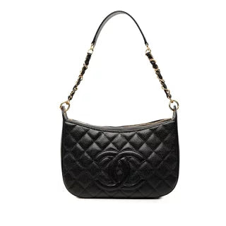 シャネル ココマーク マトラッセ チェーン ショルダーバッグ ワンショルダー ブラック キャビアスキン レディース CHANEL 【中古】