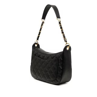 シャネル ココマーク マトラッセ チェーン ショルダーバッグ ワンショルダー ブラック キャビアスキン レディース CHANEL 【中古】