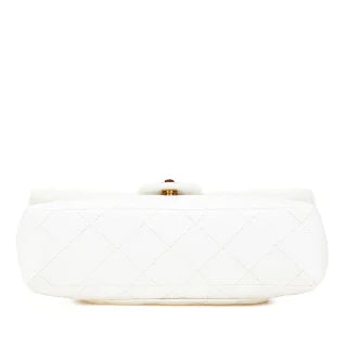 シャネル マトラッセ ココマーク ウッド チェーン ショルダーバッグ ホワイト ブラウン キャビアスキン レディース CHANEL 【中古】