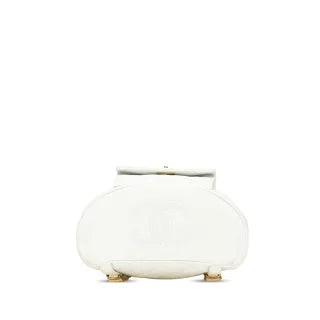 シャネル マトラッセ ココマーク チェーン リュック バックパック ホワイト ラムスキン レディース CHANEL 【中古】