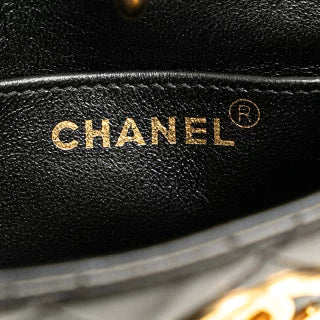 シャネル マトラッセ ココマーク ミニハンドバッグ ブラック ラムスキン レディース CHANEL 【中古】