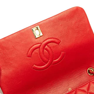 シャネル マトラッセ23 ココマーク フルフラップ チェーン ショルダーバッグ レッド ラムスキン レディース CHANEL 【中古】