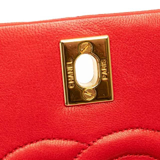 シャネル マトラッセ23 ココマーク フルフラップ チェーン ショルダーバッグ レッド ラムスキン レディース CHANEL 【中古】