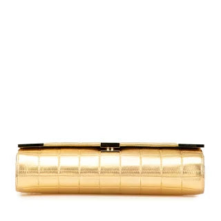 シャネル チョコバー ココマーク チェーン ショルダーバッグ ゴールド ラムスキン レディース CHANEL 【中古】
