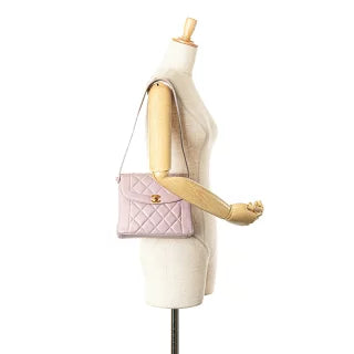 シャネル マトラッセ ダイアナ ワンショルダーバッグ ハンドバッグ パープル ラベンダー ラムスキン レディース CHANEL 【中古】
