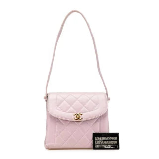 シャネル マトラッセ ダイアナ ワンショルダーバッグ ハンドバッグ パープル ラベンダー ラムスキン レディース CHANEL 【中古】