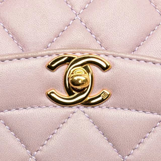 シャネル マトラッセ ダイアナ ワンショルダーバッグ ハンドバッグ パープル ラベンダー ラムスキン レディース CHANEL 【中古】
