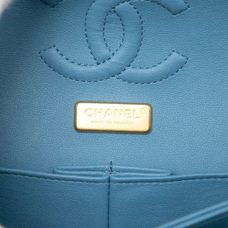シャネル マトラッセ ココマーク ショルダーバッグ ブルー ゴールド デニム スパンコール レディース CHANEL 【中古】