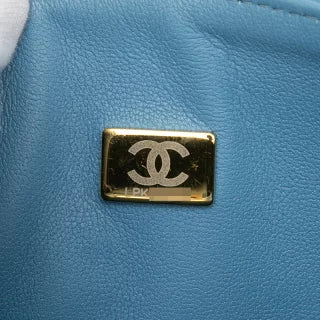 シャネル マトラッセ ココマーク ショルダーバッグ ブルー ゴールド デニム スパンコール レディース CHANEL 【中古】