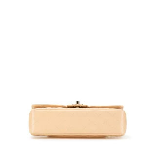シャネル マトラッセ25 ダブルフラップ ココマーク チェーン ショルダーバッグ ベージュ キャビアスキン レディース CHANEL 【中古】
