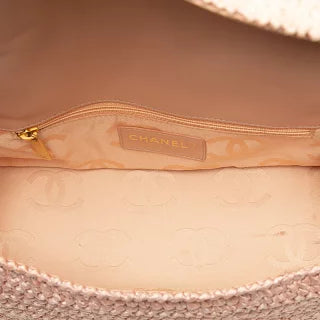 シャネル ココマーク チェーン ショルダーバッグ ピンク ストロー レディース CHANEL 【中古】