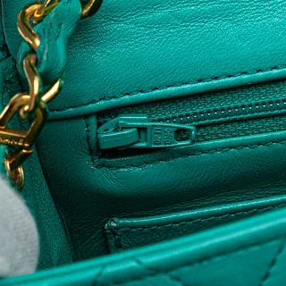 シャネル マトラッセ ココマーク チェーン ショルダーバッグ ターコイズブルー ラムスキン レディース CHANEL 【中古】