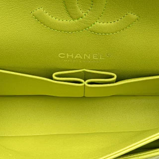 シャネル マトラッセ25 ココマーク Wフラップ チェーン ショルダーバッグ ハンドバッグ イエロー ラムスキン レディース CHANEL 【中古】