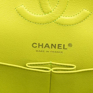 シャネル マトラッセ25 ココマーク Wフラップ チェーン ショルダーバッグ ハンドバッグ イエロー ラムスキン レディース CHANEL 【中古】