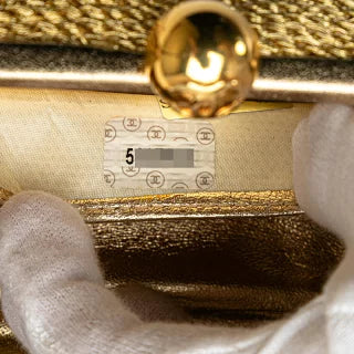 シャネル ココマーク チェーン ワンショルダーバッグ ゴールド グリッターキャンバス レザー レディース CHANEL 【中古】