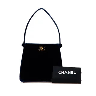 シャネル ココマーク ミニハンドバッグ ネイビー ベロア レディース CHANEL 【中古】