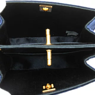 シャネル ココマーク ミニハンドバッグ ネイビー ベロア レディース CHANEL 【中古】