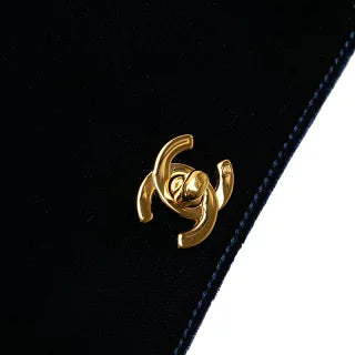 シャネル ココマーク ミニハンドバッグ ネイビー ベロア レディース CHANEL 【中古】