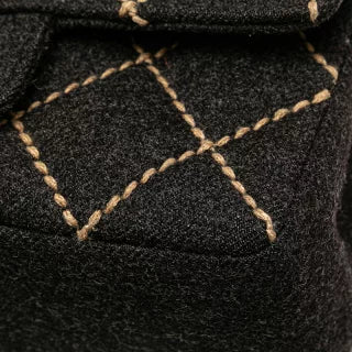 シャネル ワイルドステッチ ミニマトラッセ チェーン ショルダーバッグ グレー ウール レディース CHANEL 【中古】