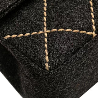 シャネル ワイルドステッチ ミニマトラッセ チェーン ショルダーバッグ グレー ウール レディース CHANEL 【中古】