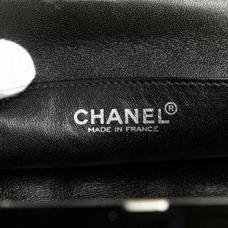 シャネル チョコバー ココマーク がま口 ハンドバッグ ベージュ ブラック ラムスキン レディース CHANEL 【中古】